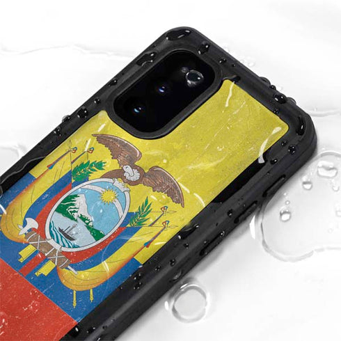 Ecuador Flag Distressed Galaxy S20 Waterproof Case